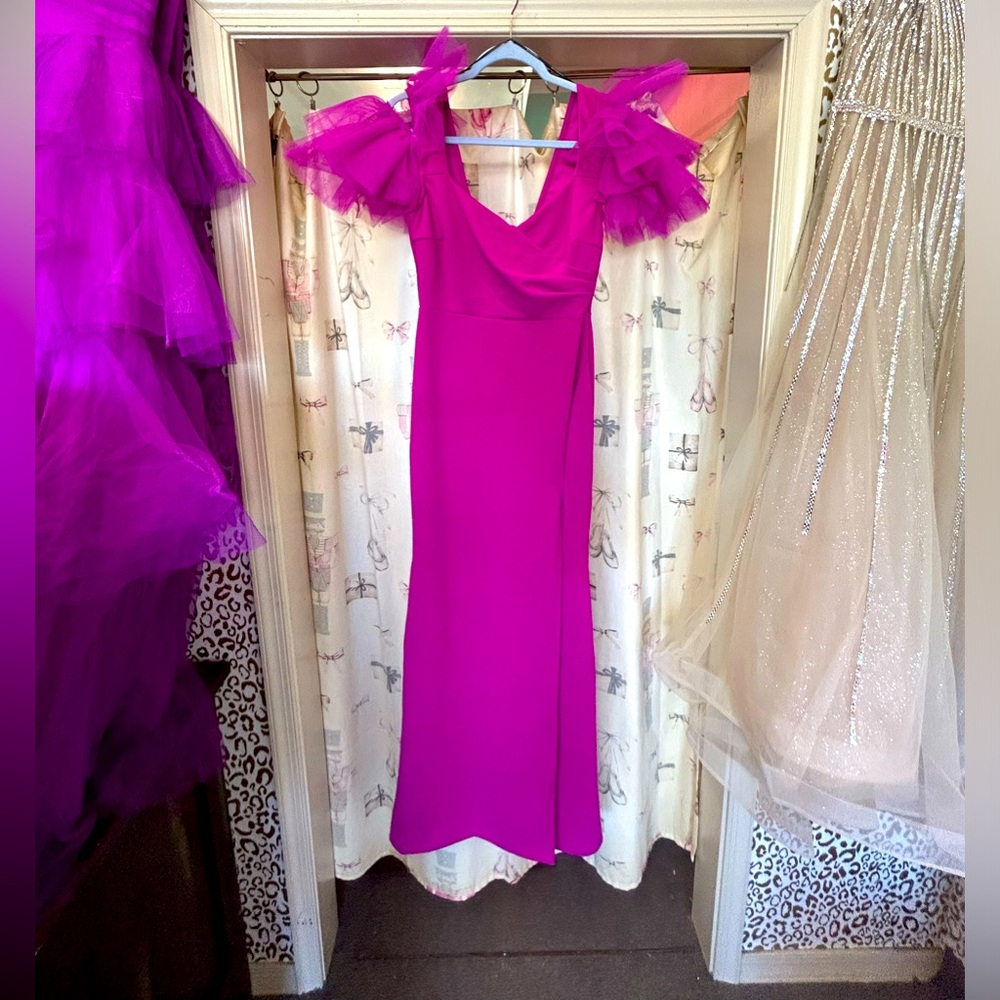 Purple gown with tulle